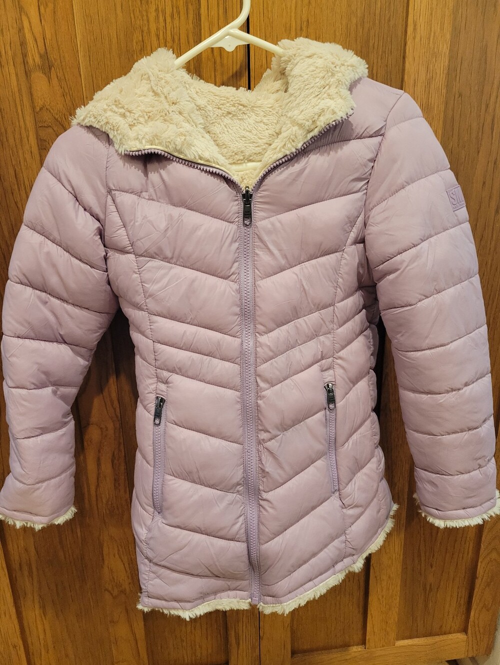 NWOT Steve Madden Girls' Light Purple Puffer Coat 10/12 FITS like 8/10